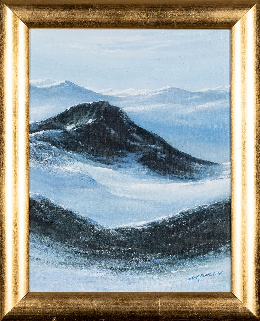 ARNE ANDERSON. Oil on canvas, mountain motif, signed.