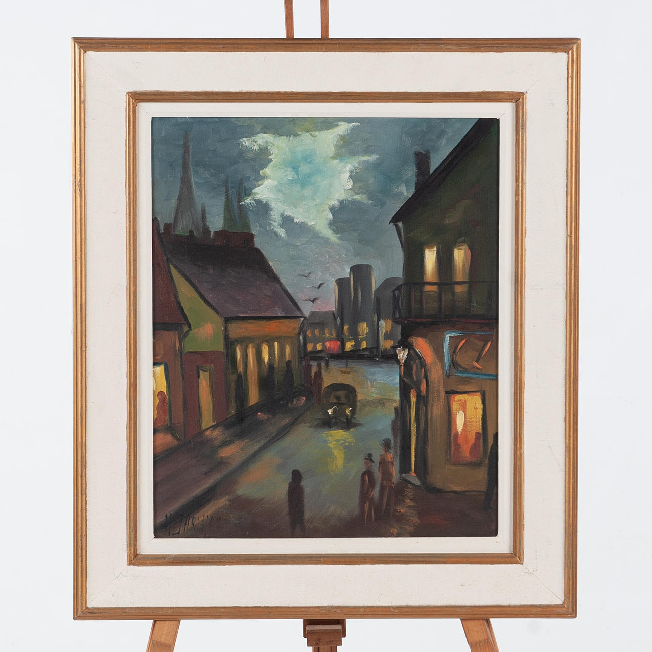 OIDENTIFIERAD KONSTNÄR. Oil on canvas, city view.