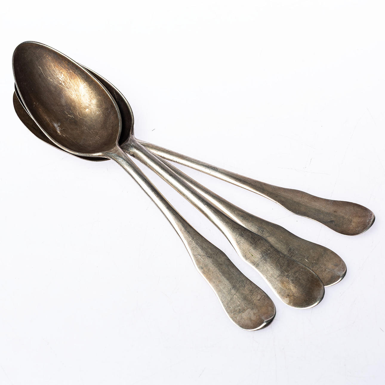 SILVER SPOONS, 4 pcs, Diedrich Schvart, approx 190g.
