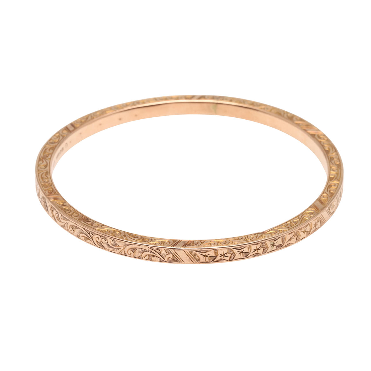 A 1920S 9CT GOLD SLAVE BANGLE.