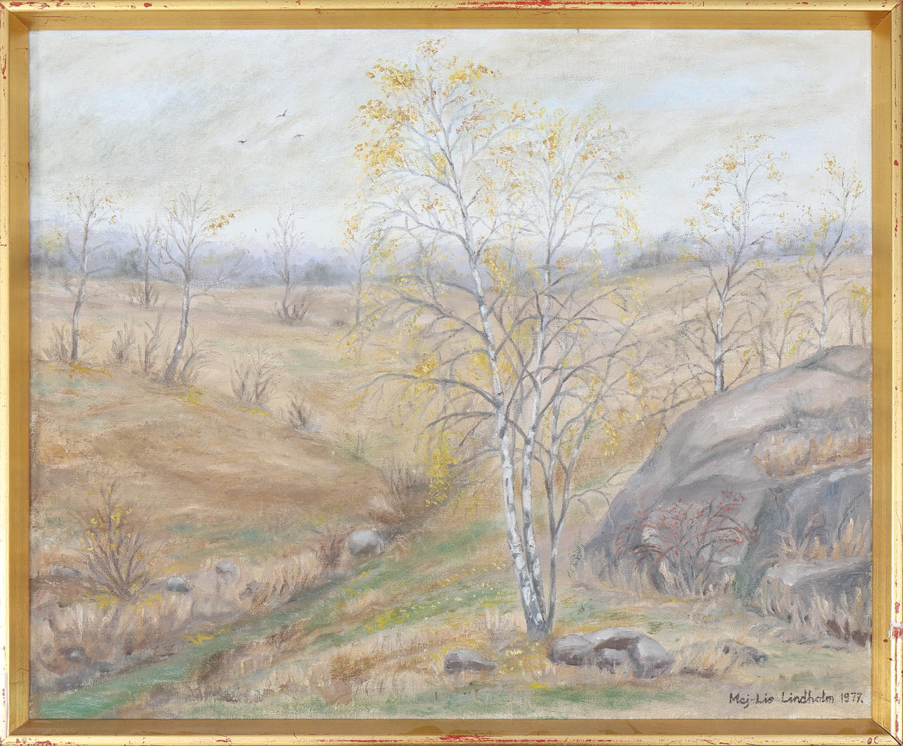 MAJ-LIS LINDHOLM. Oil on canvas, signed and dated 1977.