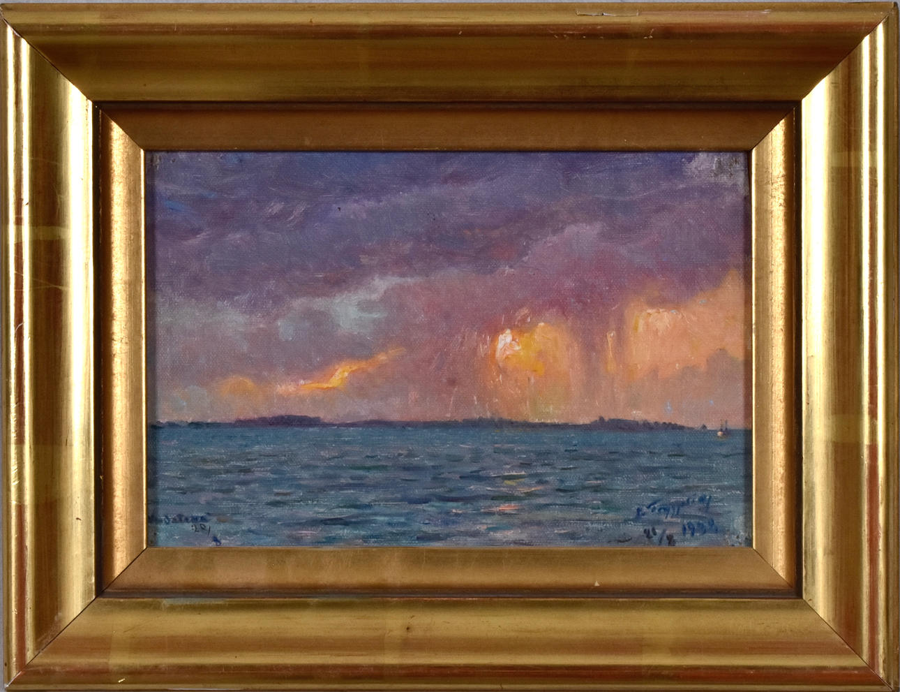 ERIK  TRYGGELIN. oil painting, twilight.