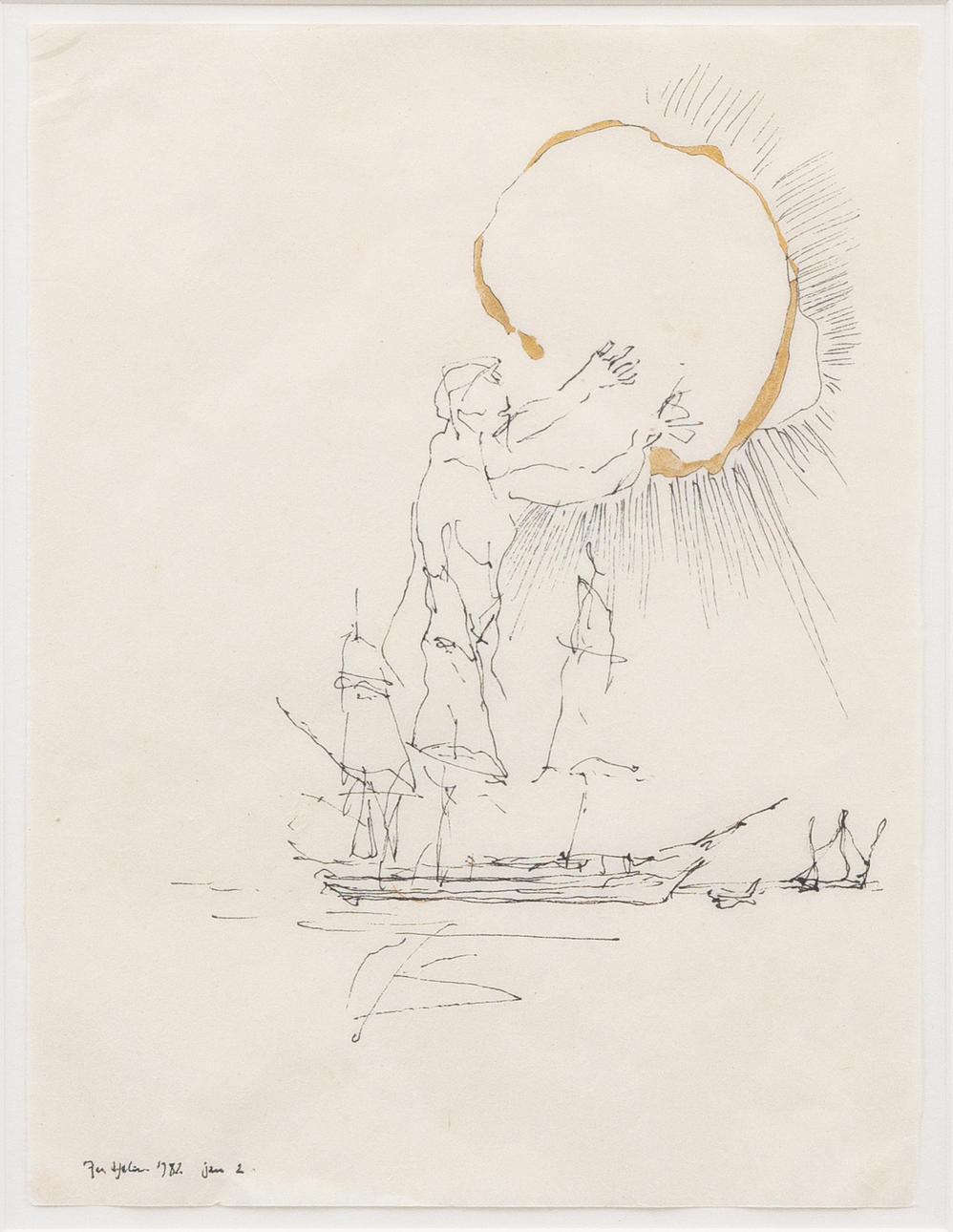 PER HELIN (1955-2020). Composition, colored drawing.