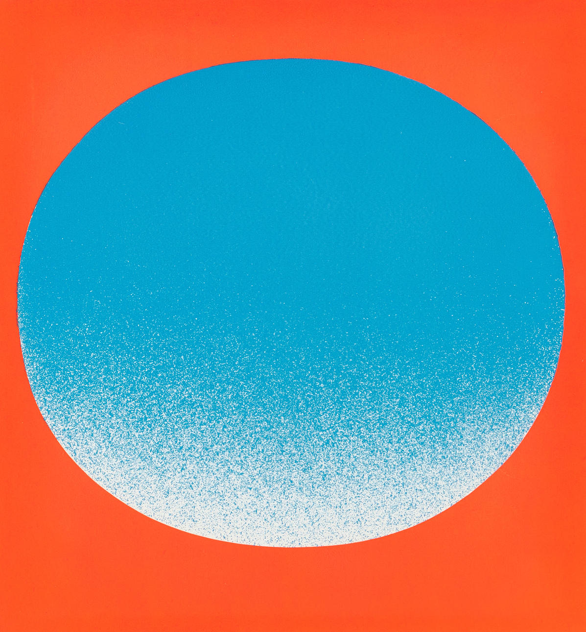 RUPPRECHT GEIGER (Germany, Munich, 1908-2009): Composition with blue circle, signed, ed 68/150, silkscreen.