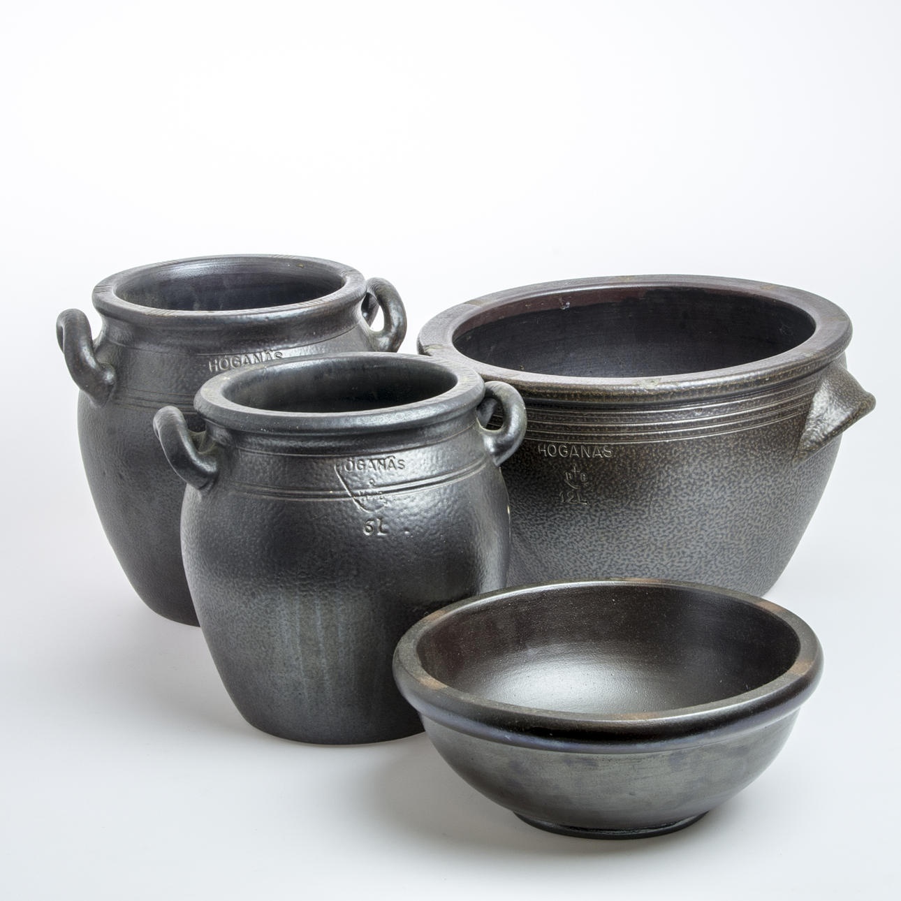 KRUS SAMT SKÅL, 4 delar, keramik, Höganäs bl.a. Sven Bohlin.