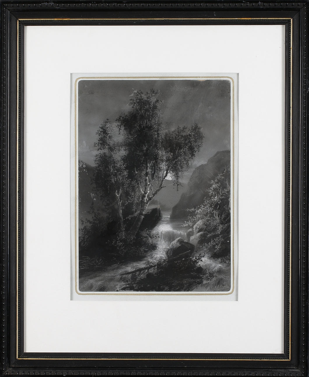 EDVARD BERGH. Blandteknik, signerad och daterad 1881.