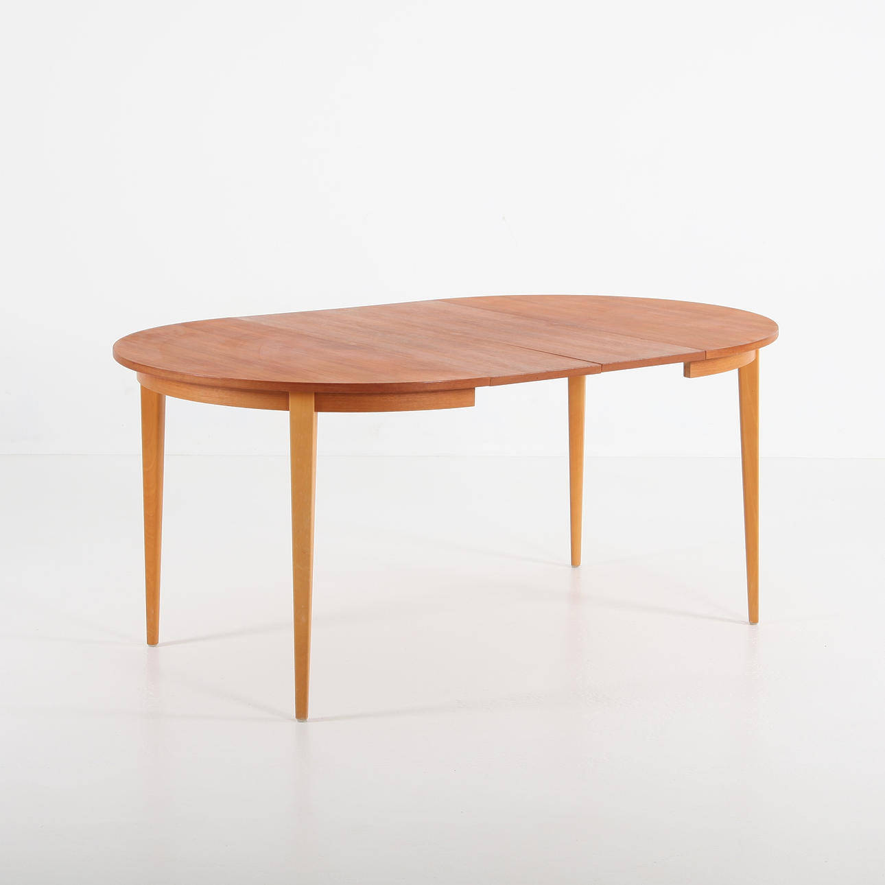 TABLE, 165 cm long, 2 insert plates, teak, Sweden 1960s.