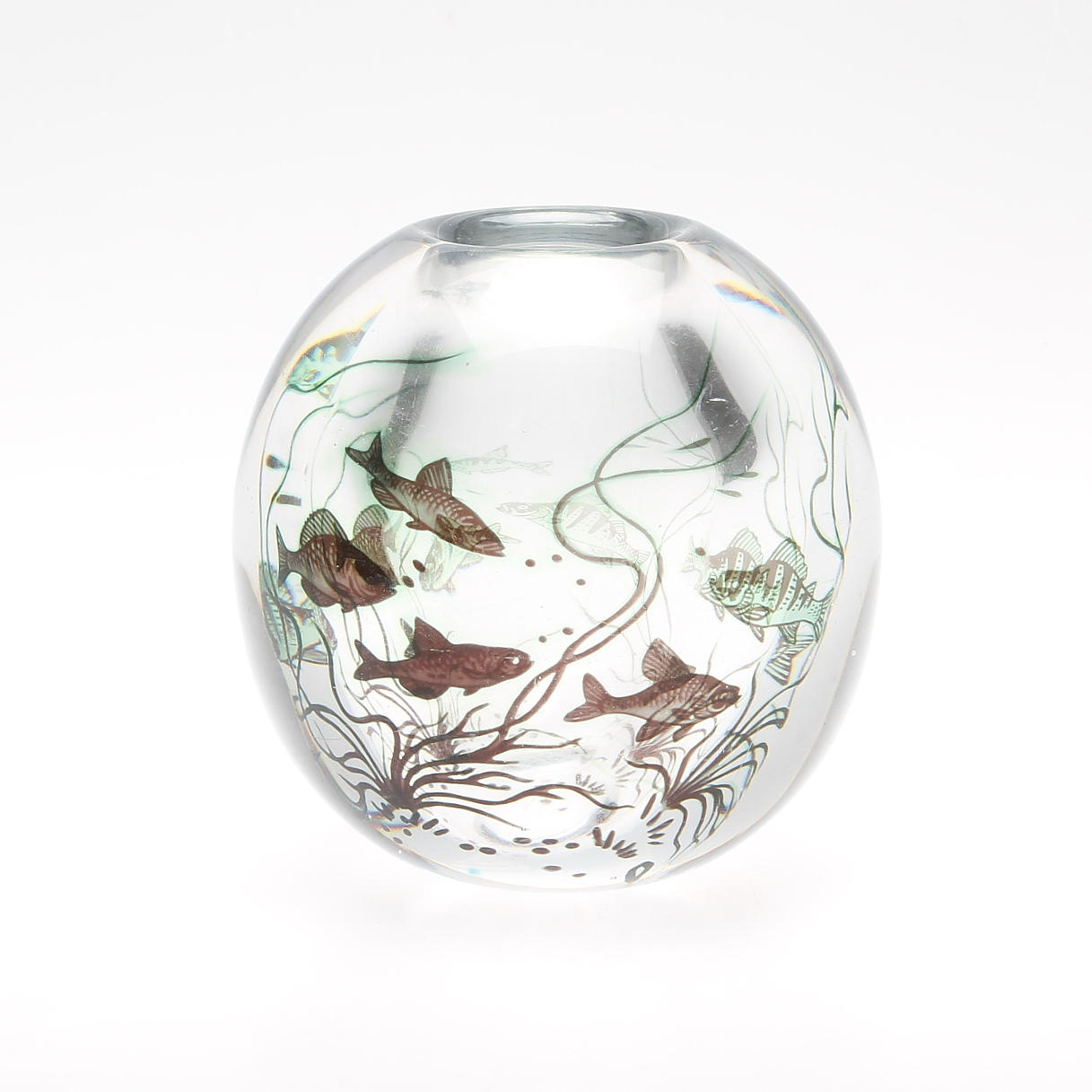 VAS, glas, "Fiskgraal", Edwald Hald, Orrefors.