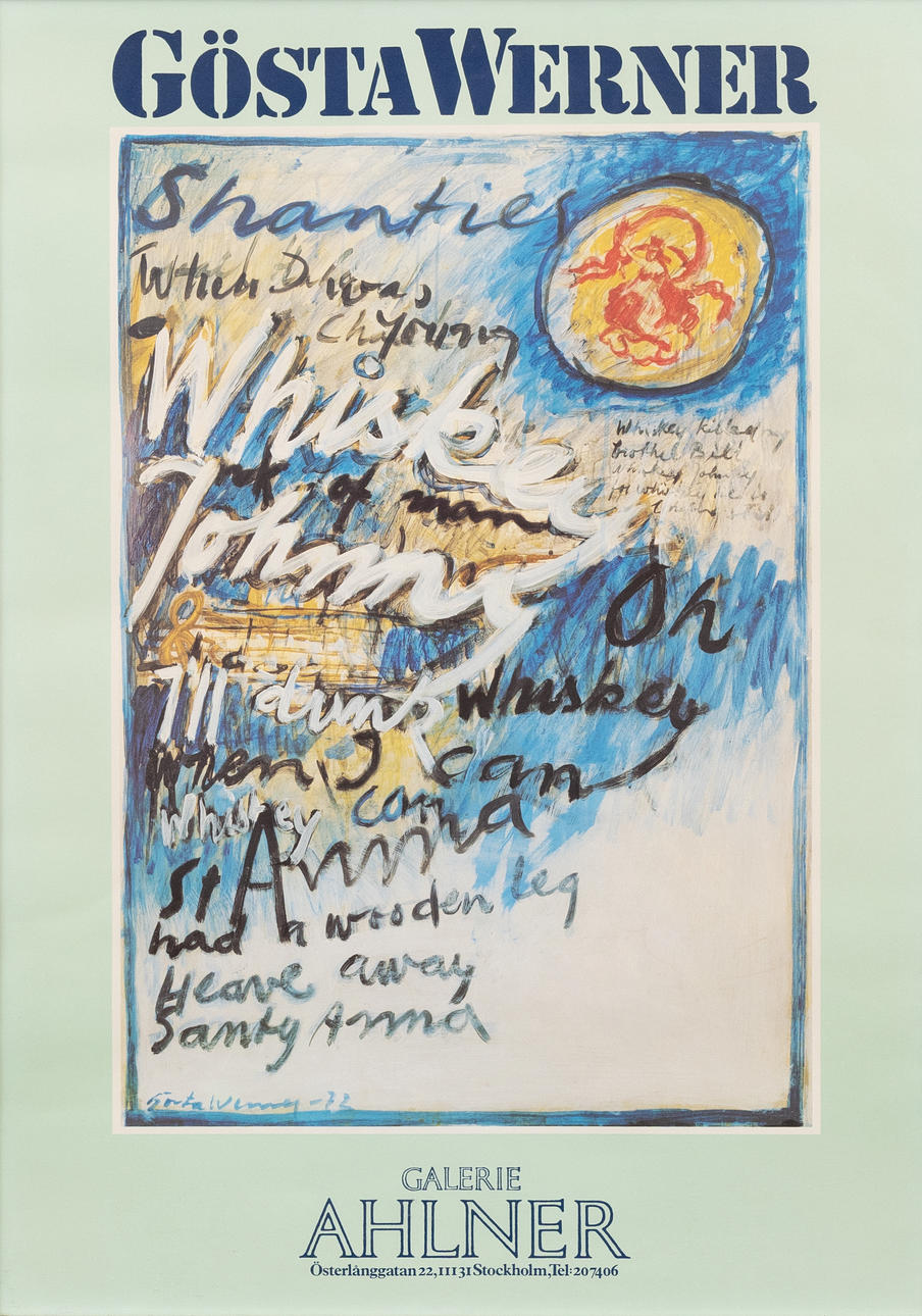 GÖSTA WERNER. Exhibition poster, offset printing.