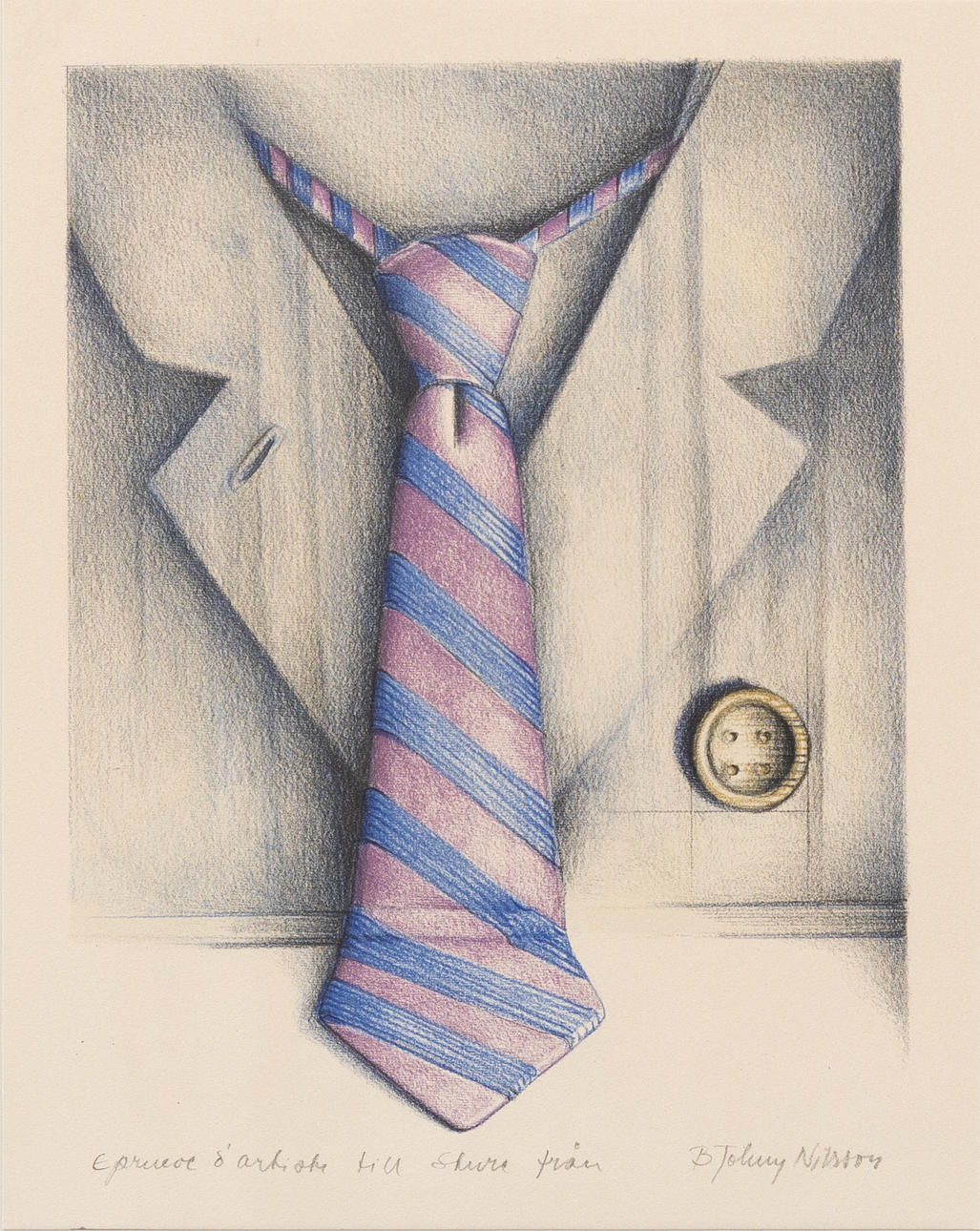 BERT-JOHNNY NILSSON. Tie, lithograph, unnumbered, signed.