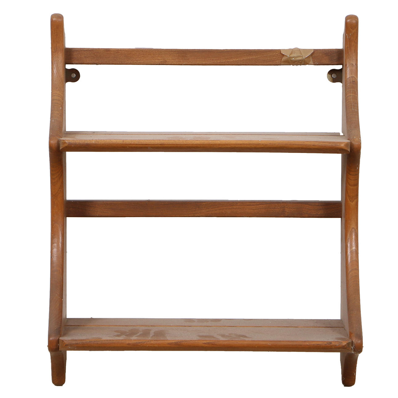 ERCOL. AN ELM PLATE RACK.
