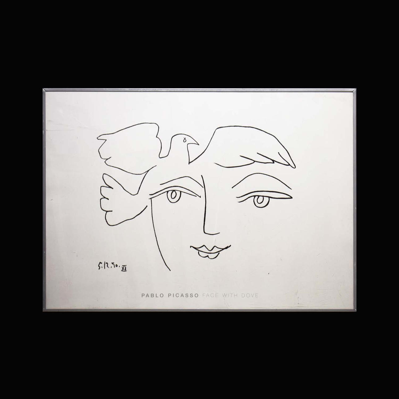 AFTER PABLO PICASSO. FACE WITH DOVE.