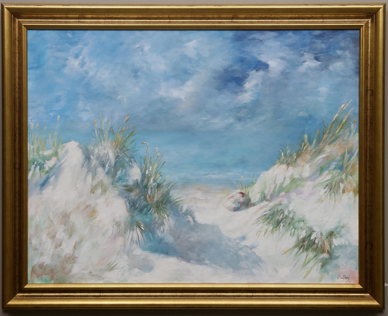 OIDENTIFIERAD KONSTNÄR. Olja på duk, signerad Mallfred.