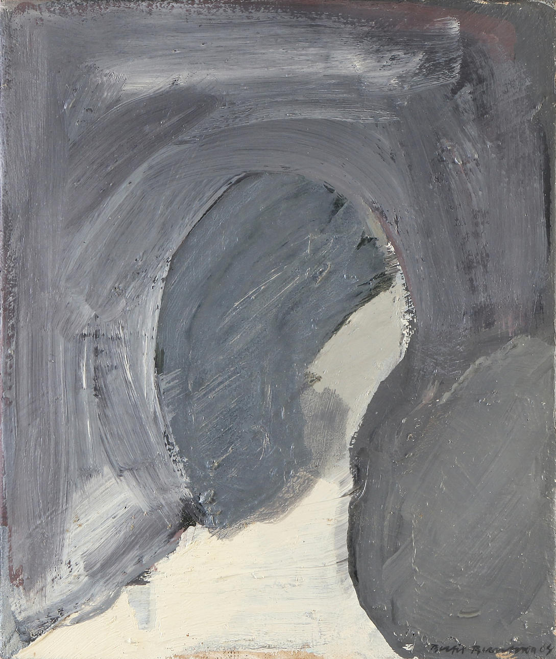 BERTIL BERNTSSON. Oil painting on canvas. Composition. Signed.