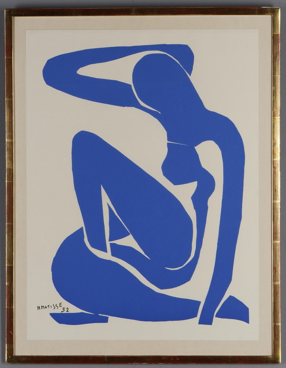 HENRI MATISSE. "Bleu nude", färglitografi, sigenrad och daterad i plåten -52.