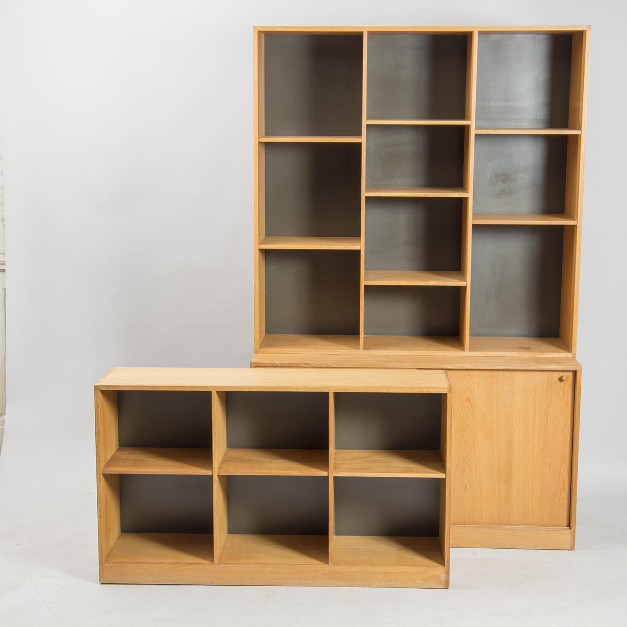 BOKHYLLA, 3 delar, ek, Kurt Østervig, KP möbler, danmark.