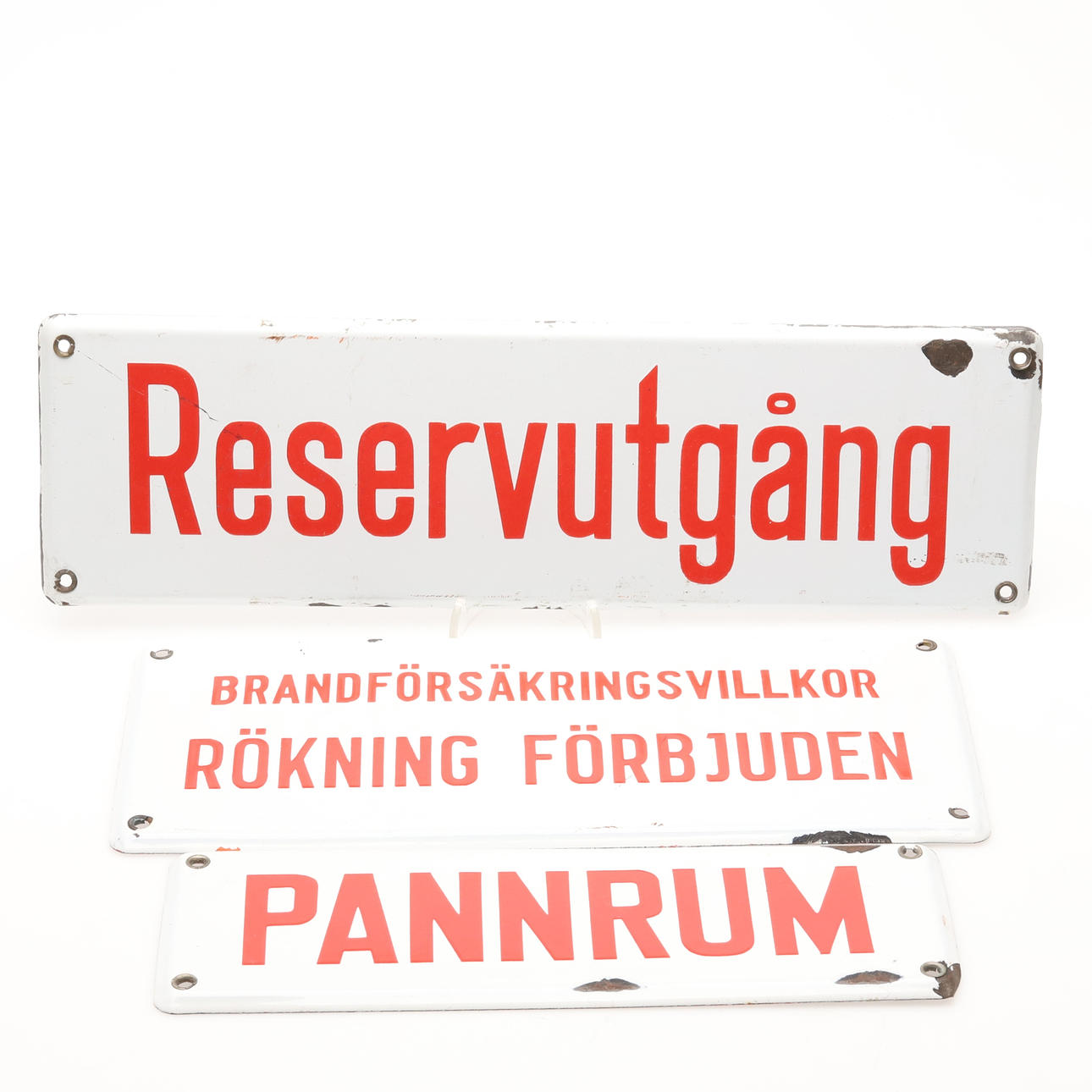 ENAMEL SIGNS, 3 pcs, information signs.