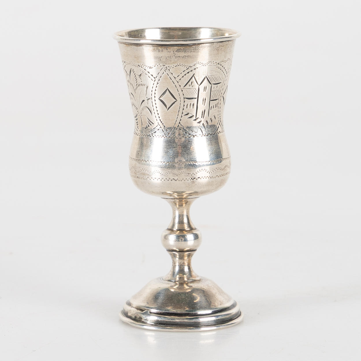 VODKA HOLDER, silver, Russia.