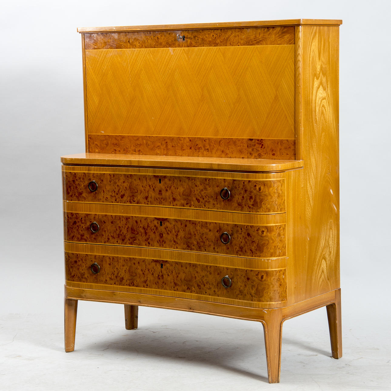 SEKRETÄR, björk/alm, Art Deco.