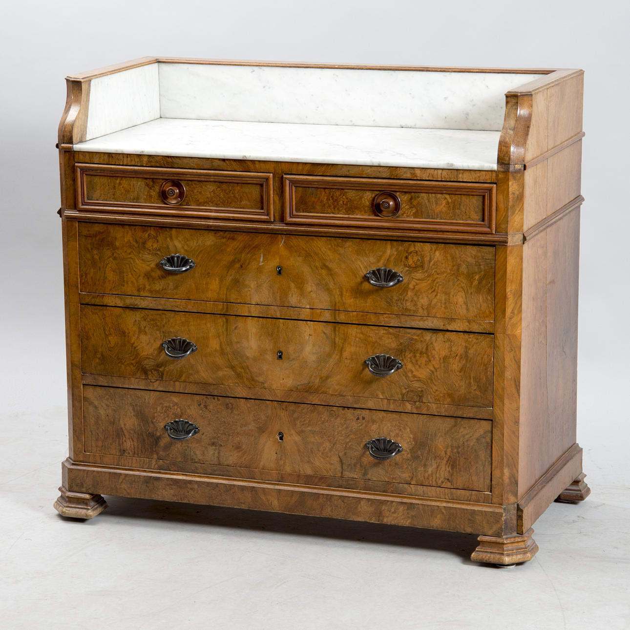 KOMOD, rotfaner med stenskivor, sekelskiftet 1800/1900.