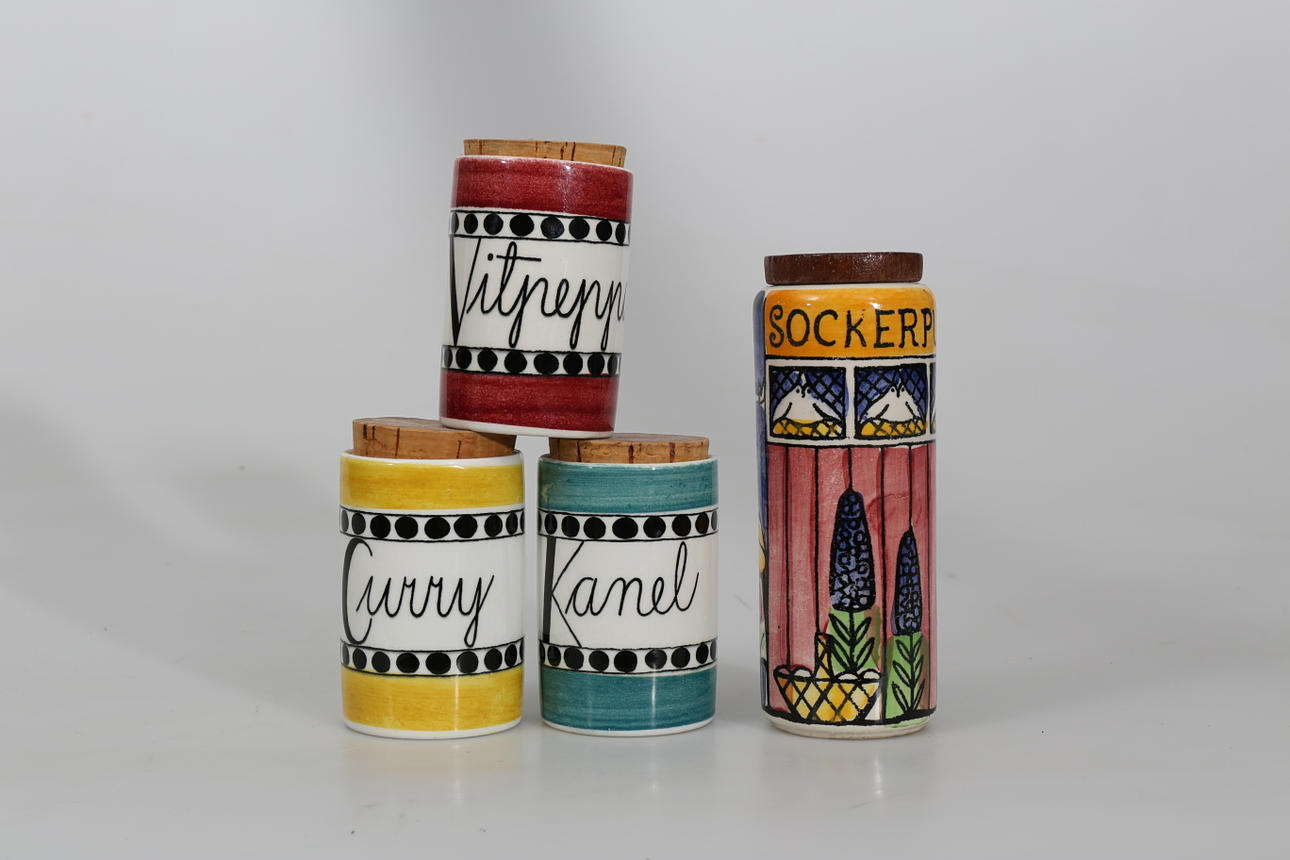 KRYDDBURKAR, porslin, 4 delar, Jie och Rörstrand.