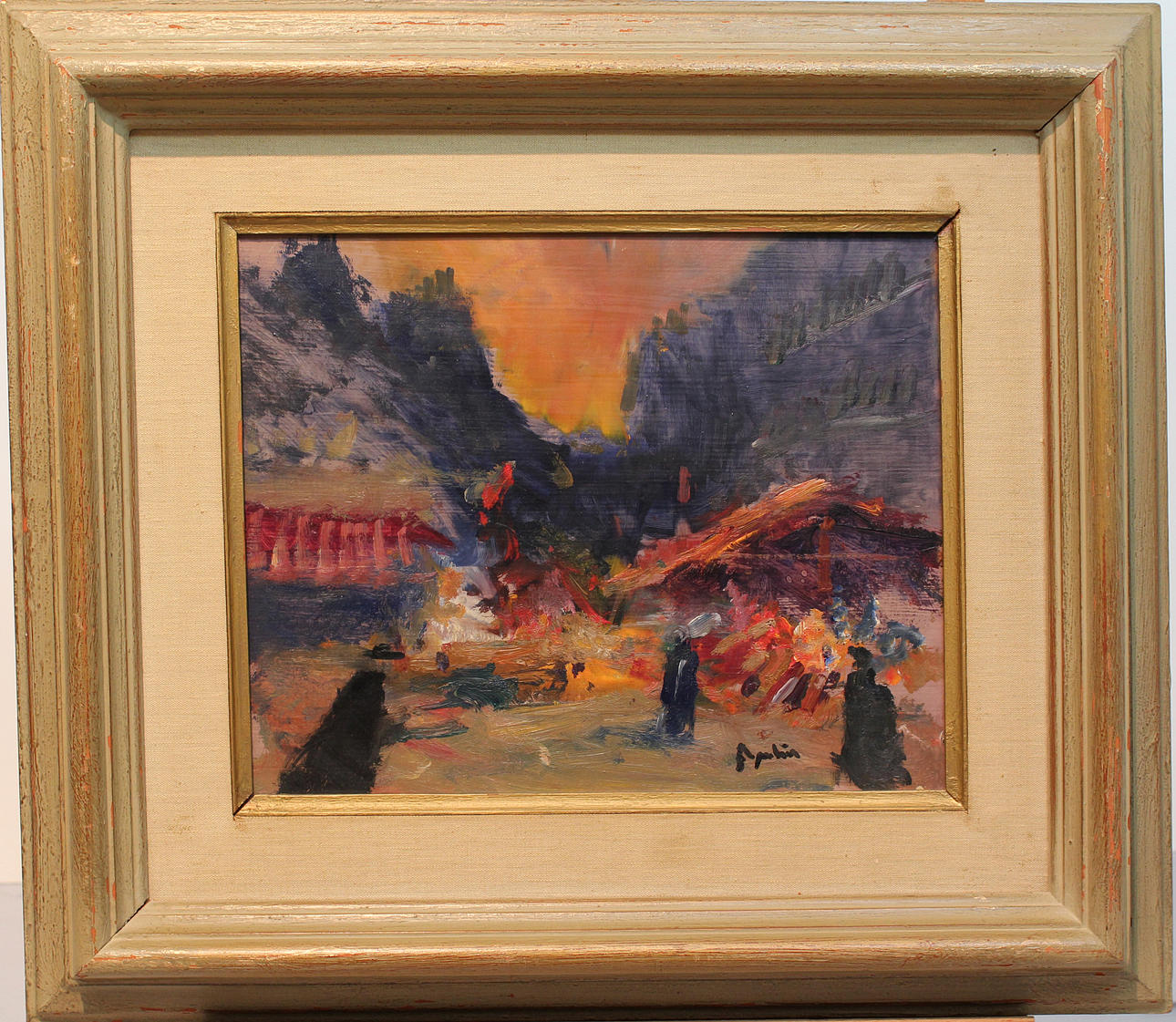 ARNE ASPELIN. Brasan. Olja på pannå. Signerad Aspelin.