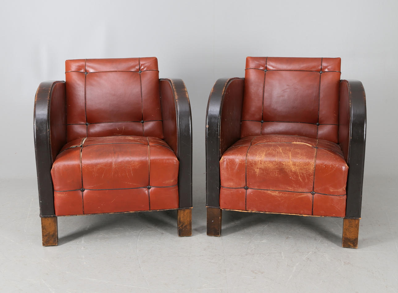 CLUBFÅTÖLJER, 1 par, Art Deco, 1920/30-tal.