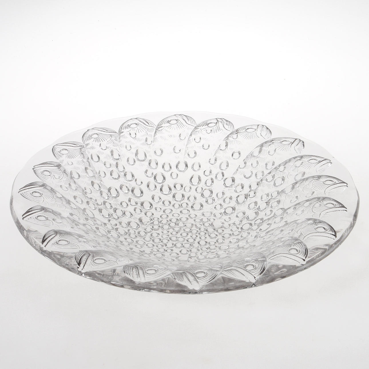 SKÅLFAT "ROSCOFF", modellnr 11-002, gjuten klar glasmassa. Lalique, Frankrike efter 1951.