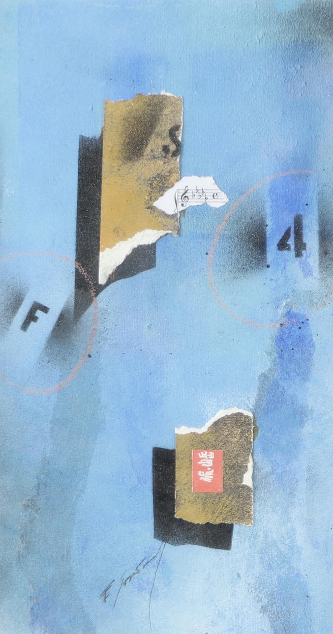 ERIC STRÖMBERG. Composition, mixed media, signed.