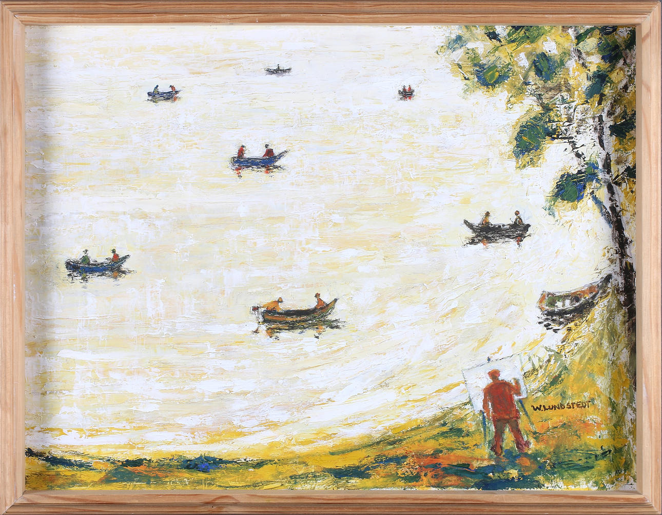 WILLIARD LUNDSTEDT. "Kurvan Stavreviken", olja på pannå, signerad.