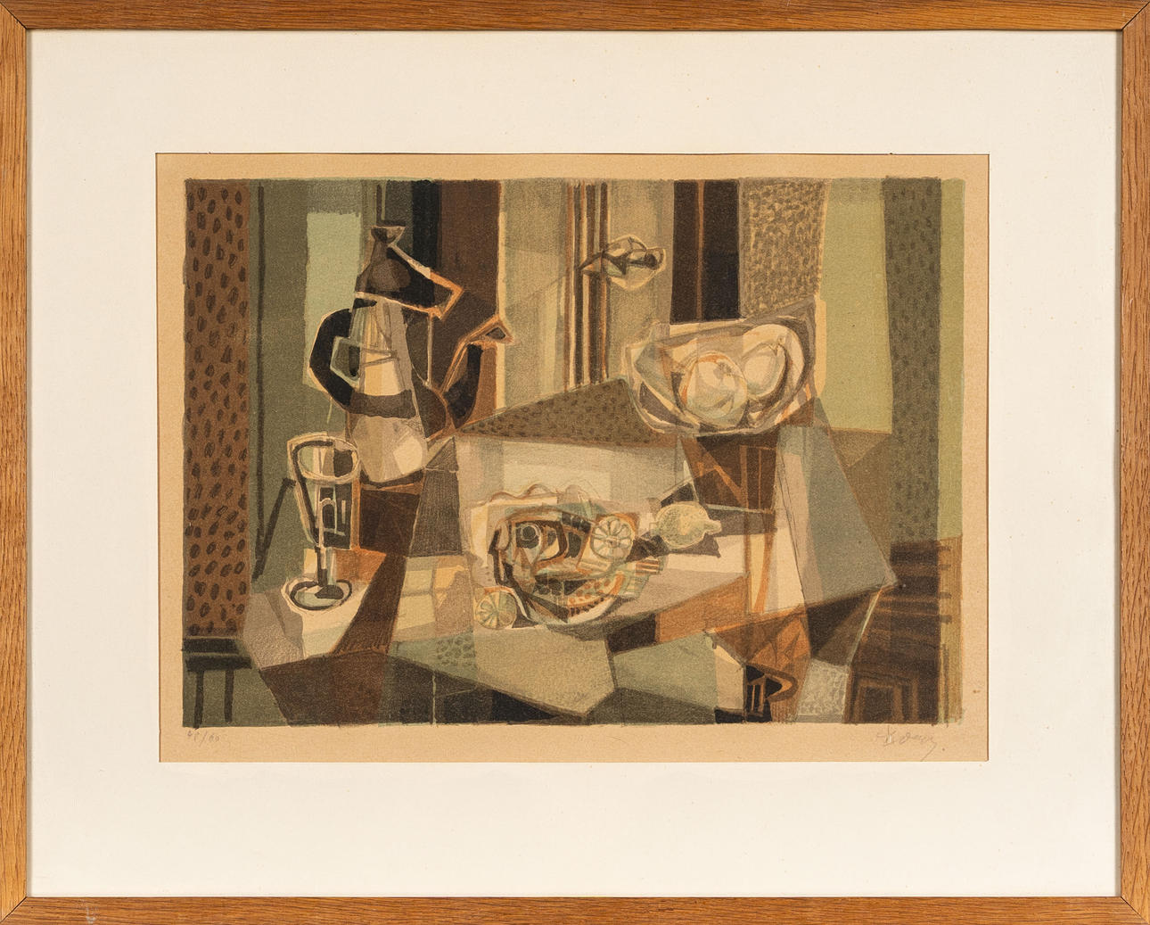 GEORGES DAYEZ. Lithograph in colours, Composition, Numbered: 48/60, 20th century.
