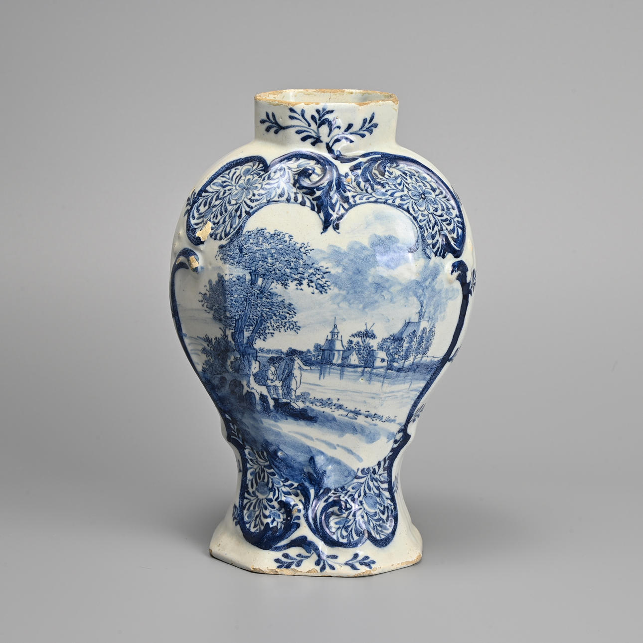 A DUTCH DELFT BLUE AND WHITE INVERTED BALUSTER VASE, 18TH CENTURY, BLUE ...