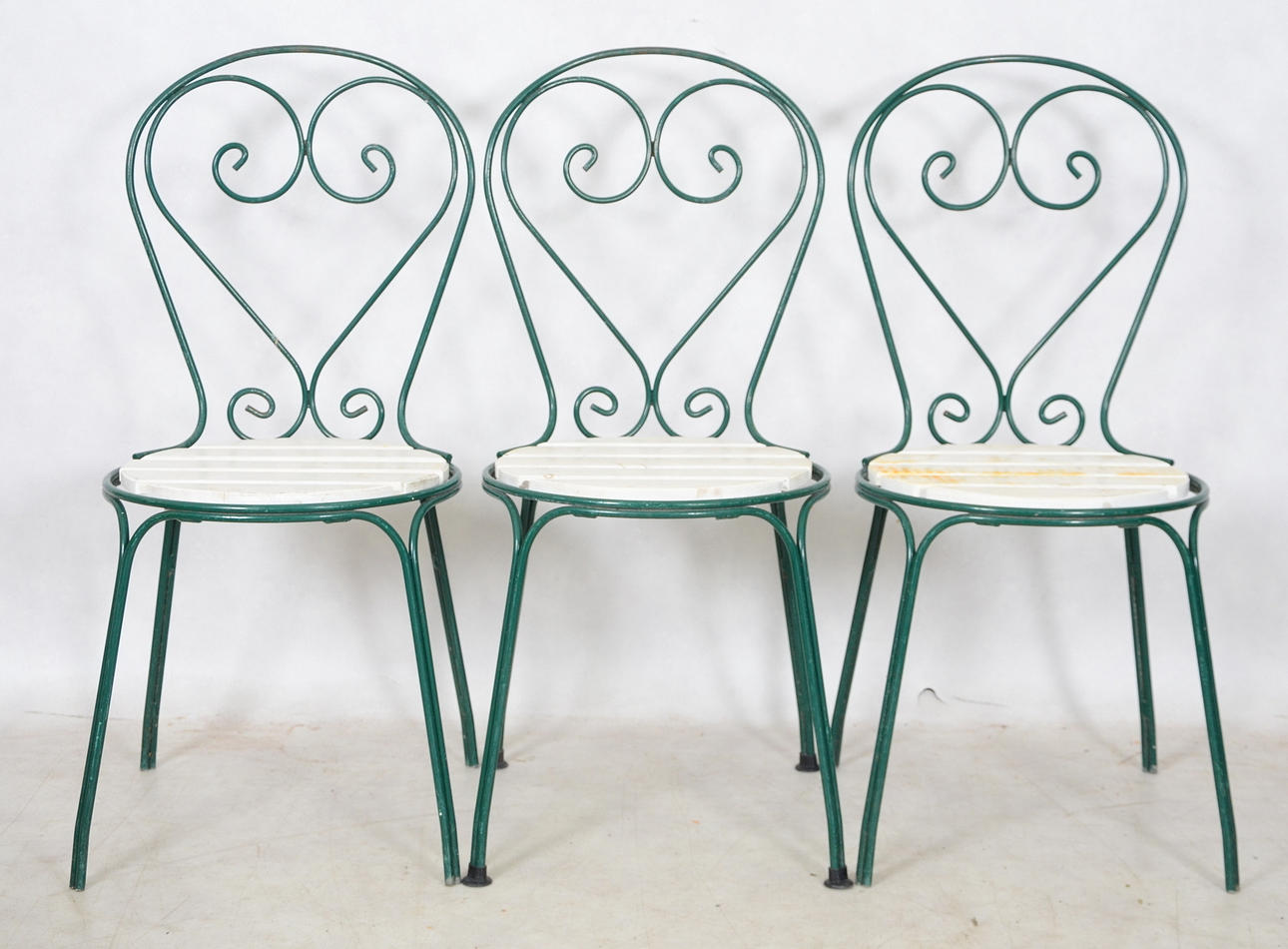 TRÄDGÅRDSSTOLAR, 3 stycken, bemålad metall, Byarums Bruk.