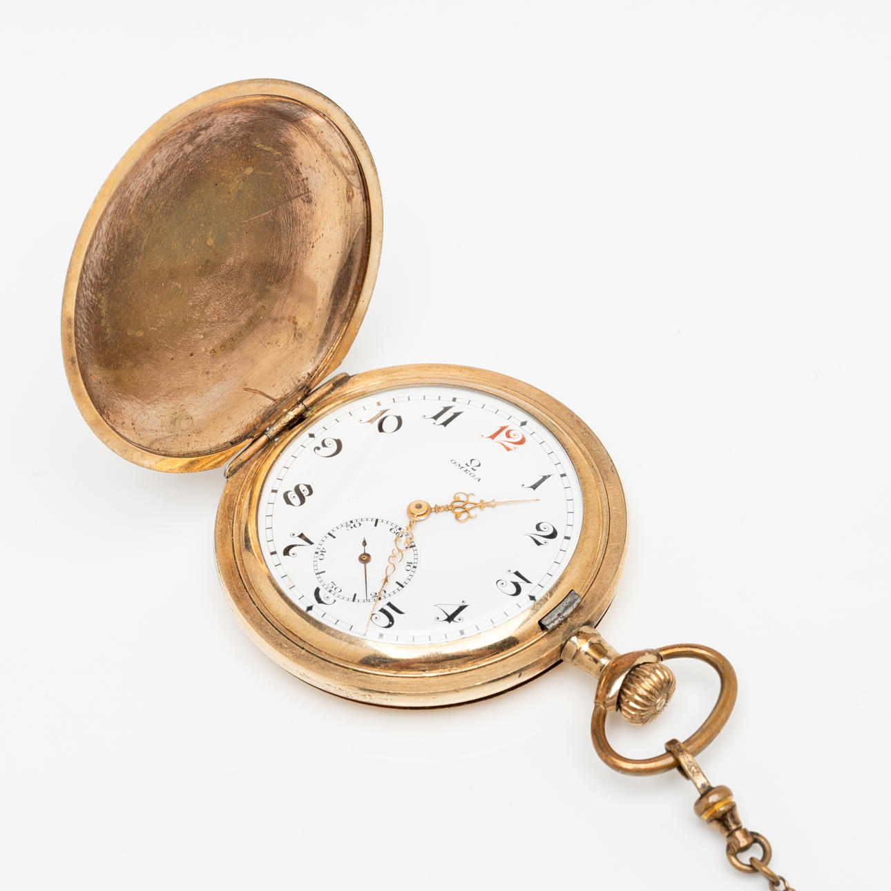 OMEGA, paritaskukello, kultaa, 1900-luvun alkupuoli.