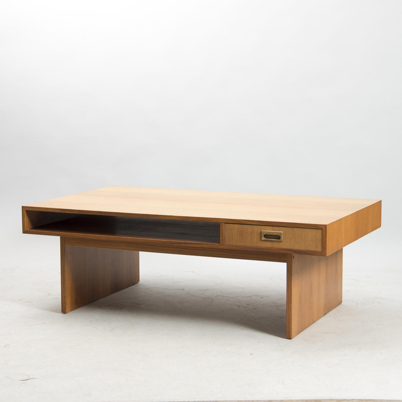 SOFFBORD MED HYLLA OCH LÅDOR, teak, 1960/70-tal.