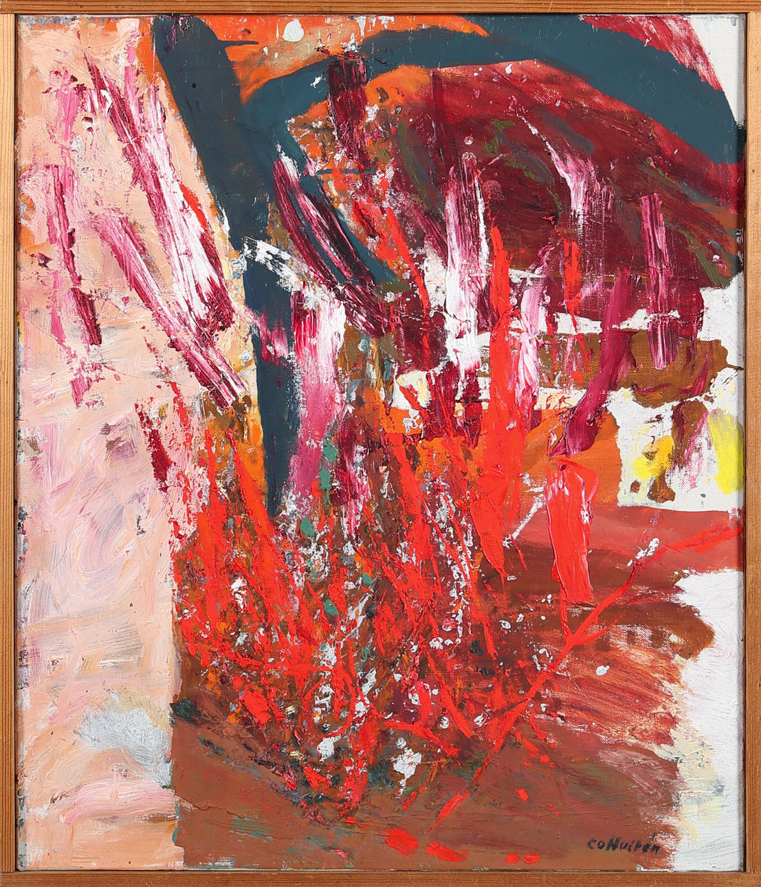 C O HULTÉN. "Eldknippe", olja på duk, signerad.