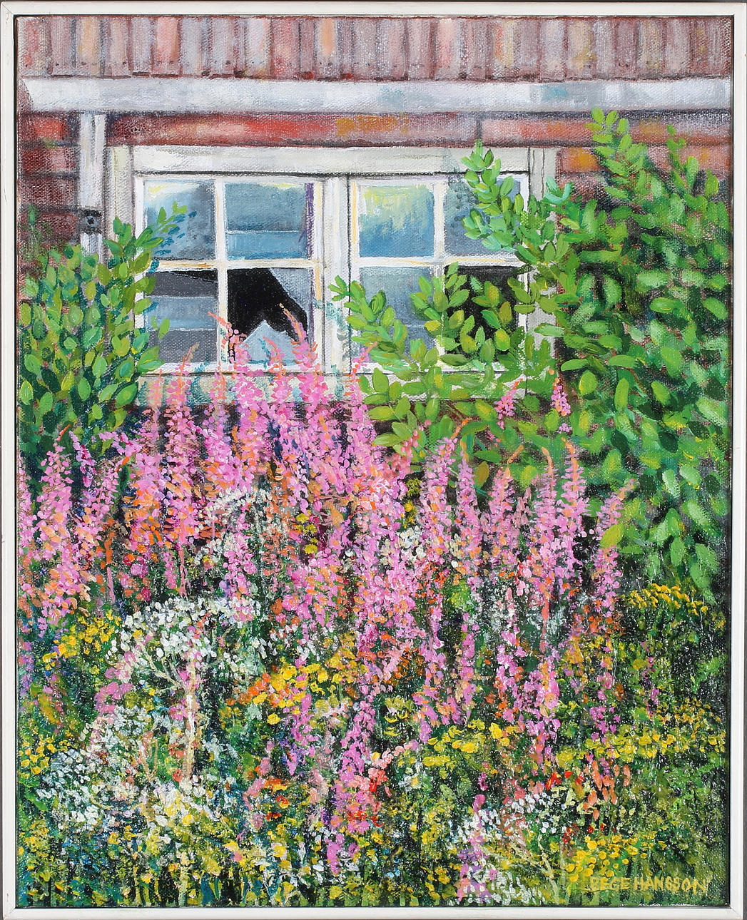 PEGE HANSSON. Blandteknik, olja på duk, signerad.