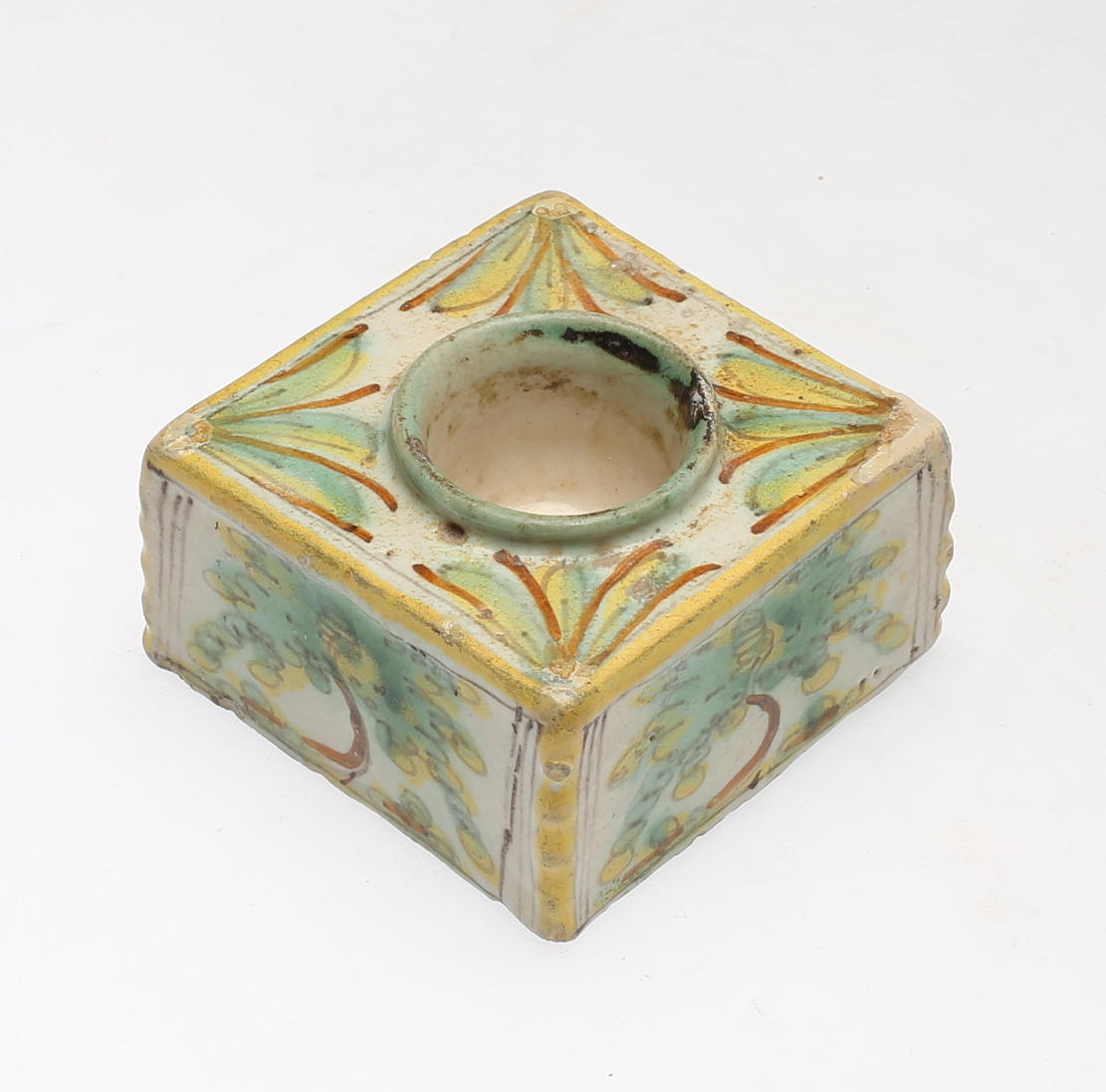 LJUSSTAKE, lergods, sannolikt Holland, 1700-tal.