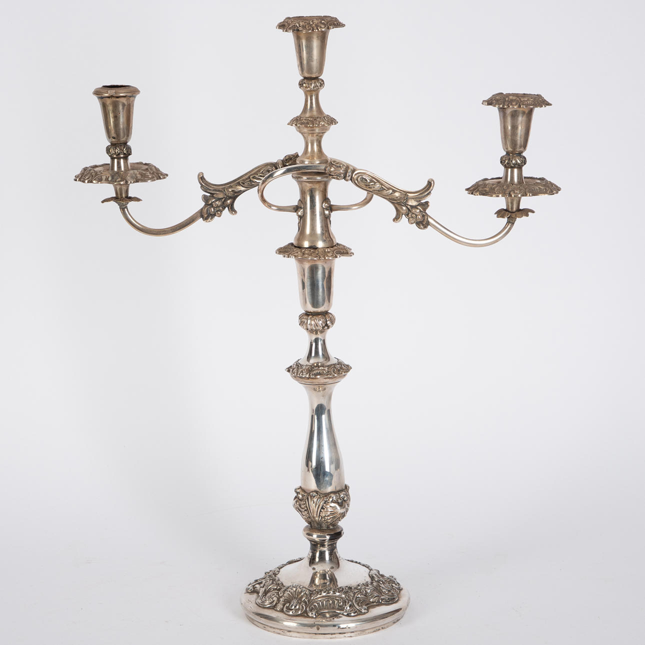 Large girandole, silver-plated, around 1900.
