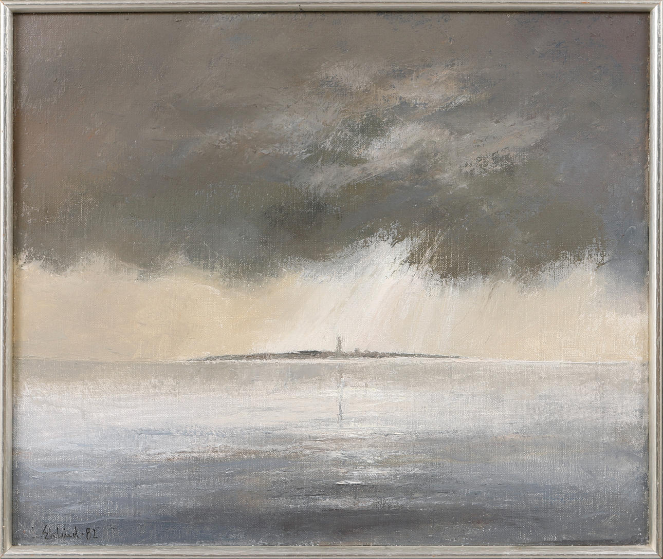 LARS EKLIND. “Seagull”, oil on canvas, signed.