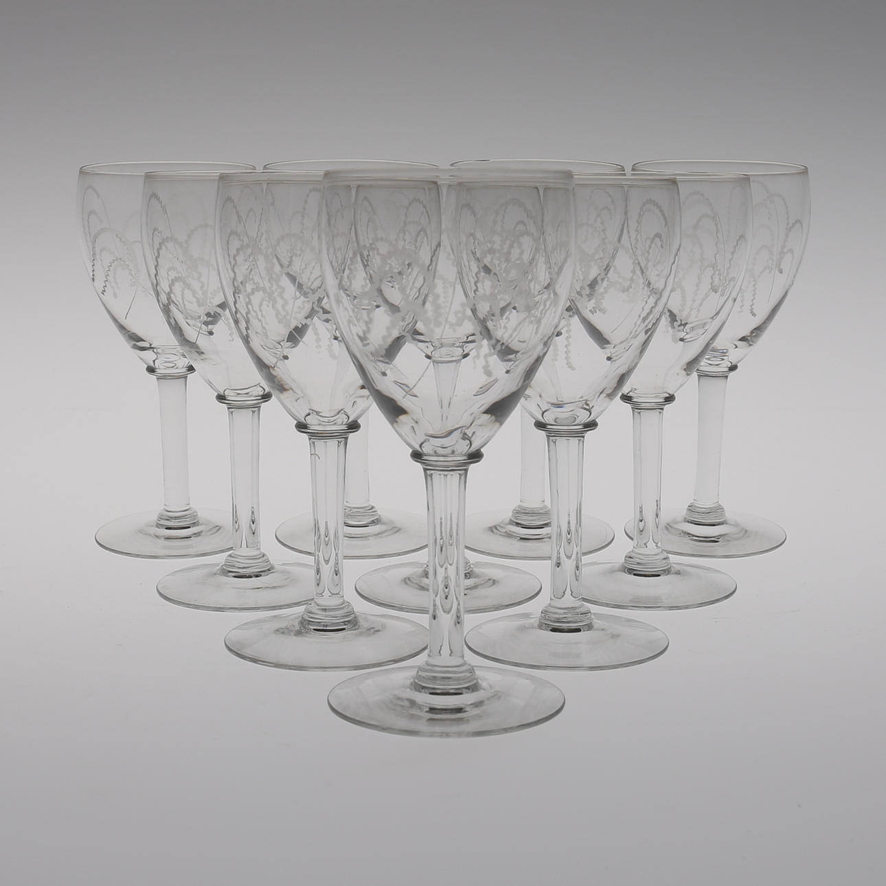 VINGLAS, 10 stycken, 1900-tal.