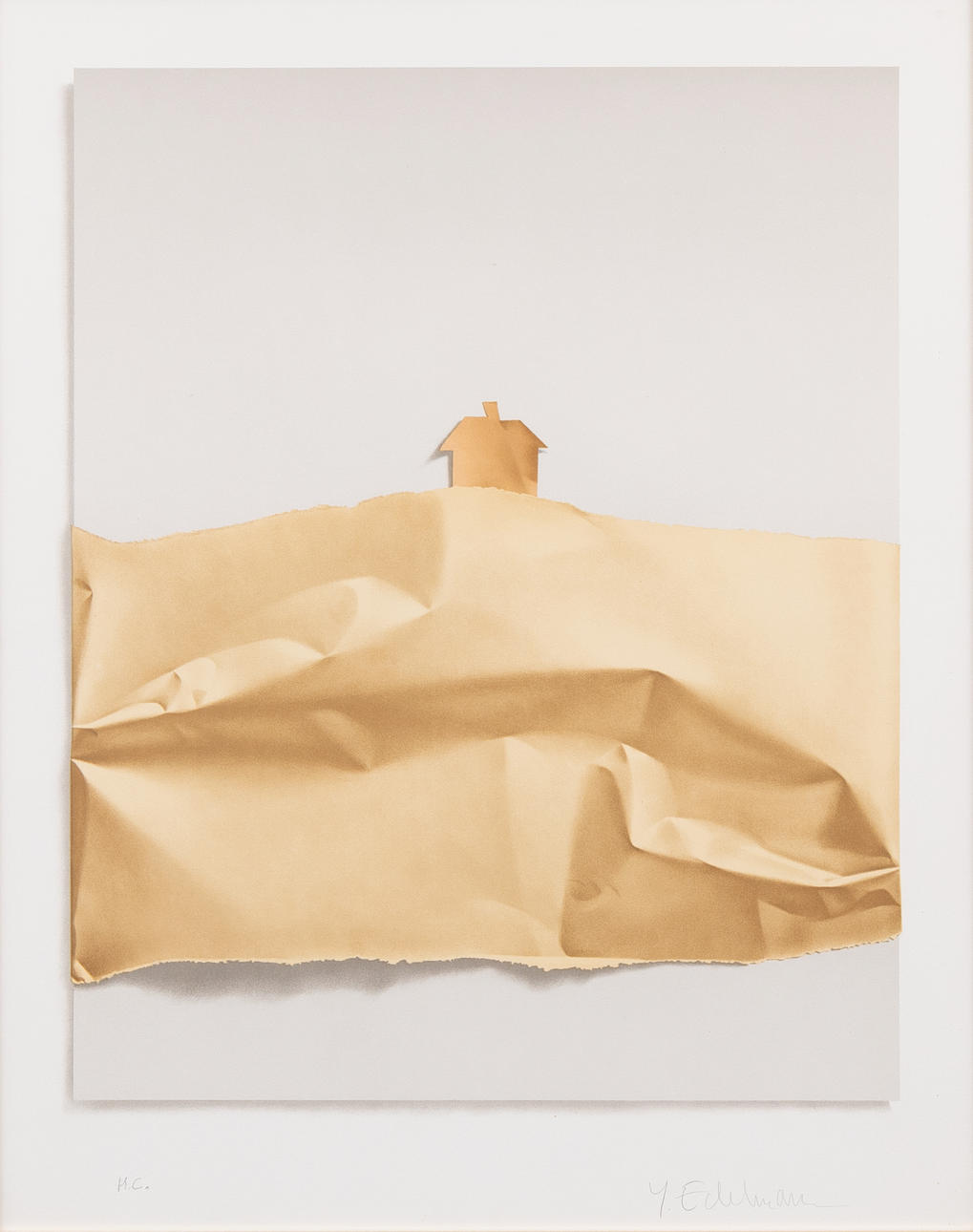 YRJÖ EDELMANN. Crumpled paper, lithograph no HC, signed.