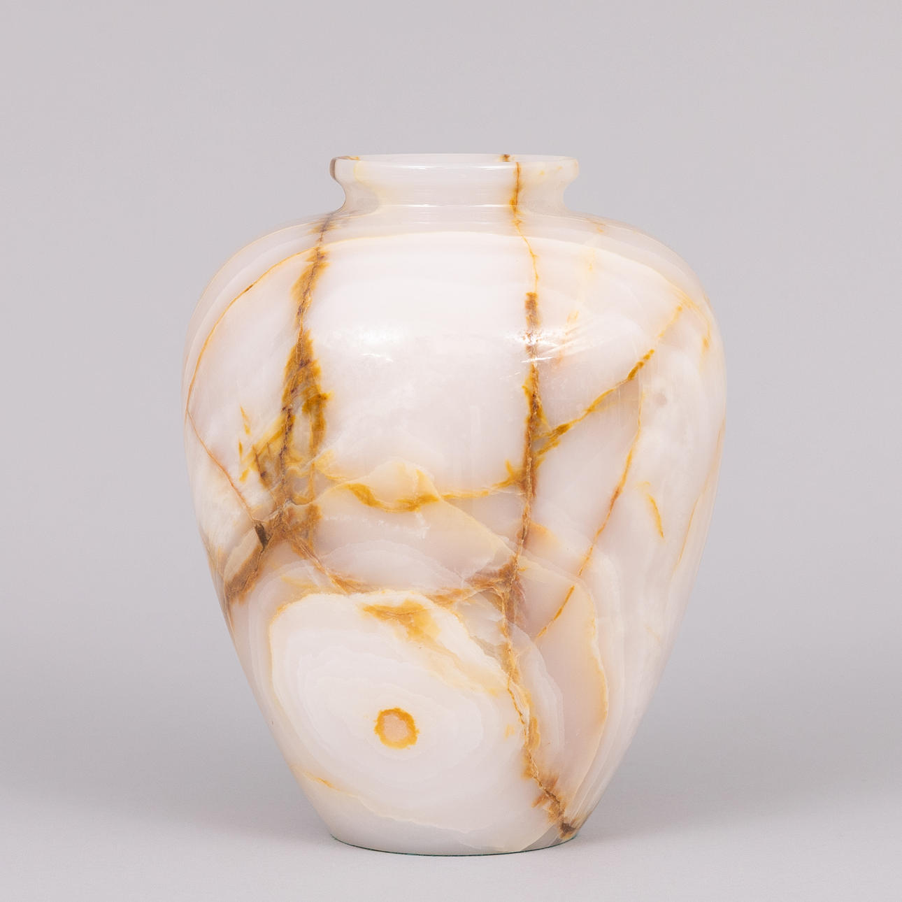 An alabaster vase, probably Italy, 20th century.