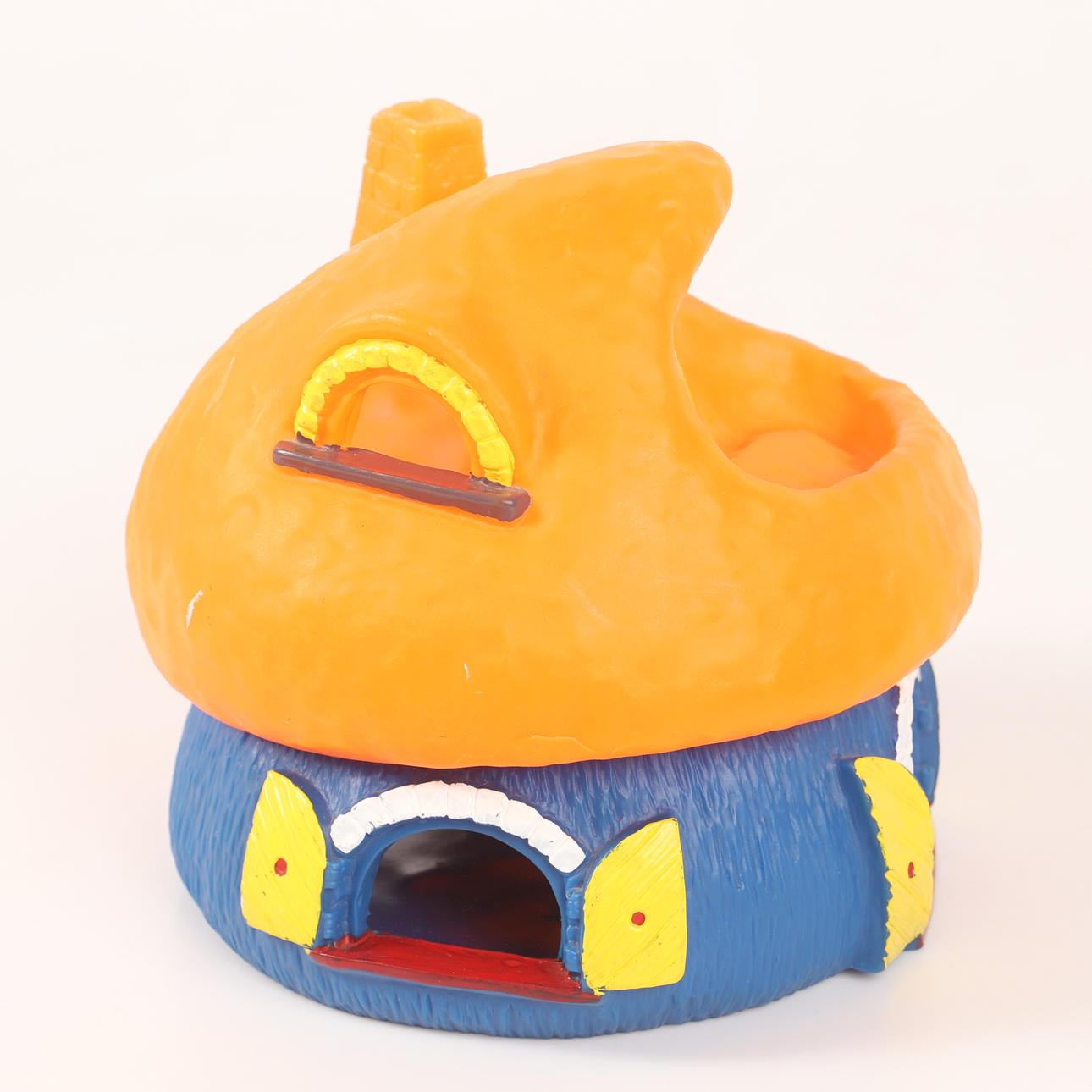 SMURFHUS, blue and orange plastic, Peyo Bully Germany.