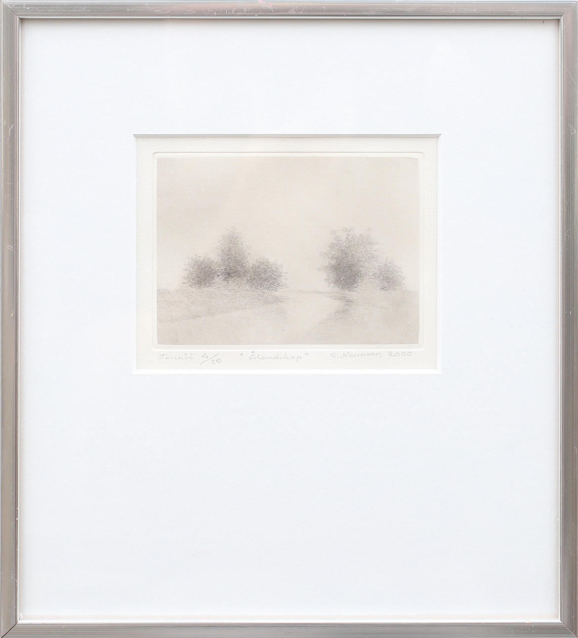 GUNNAR NORRMAN. Ålandskap, torrnpl nr 4/10, signerad G Norrman och daterad 2000.