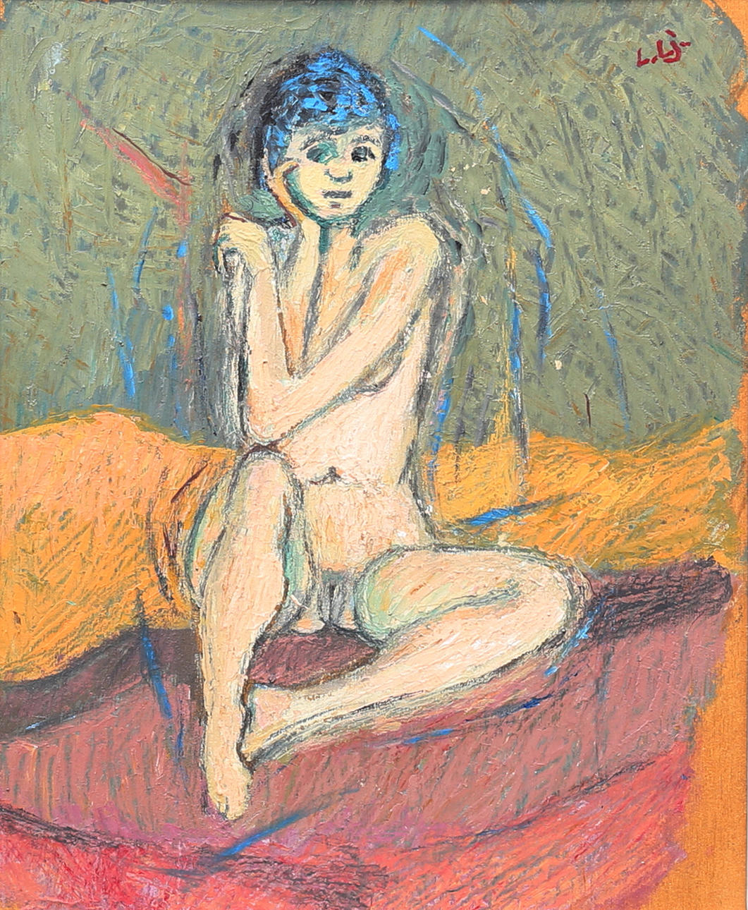 LARS LJUNGQUIST. Nude study. Oil on panel, signed and dated 2005.