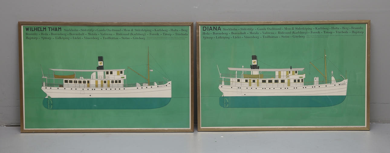 LITOGRAFISKA TRYCK, 2 st, Wilhelm Tham resp. Diana, 1968.