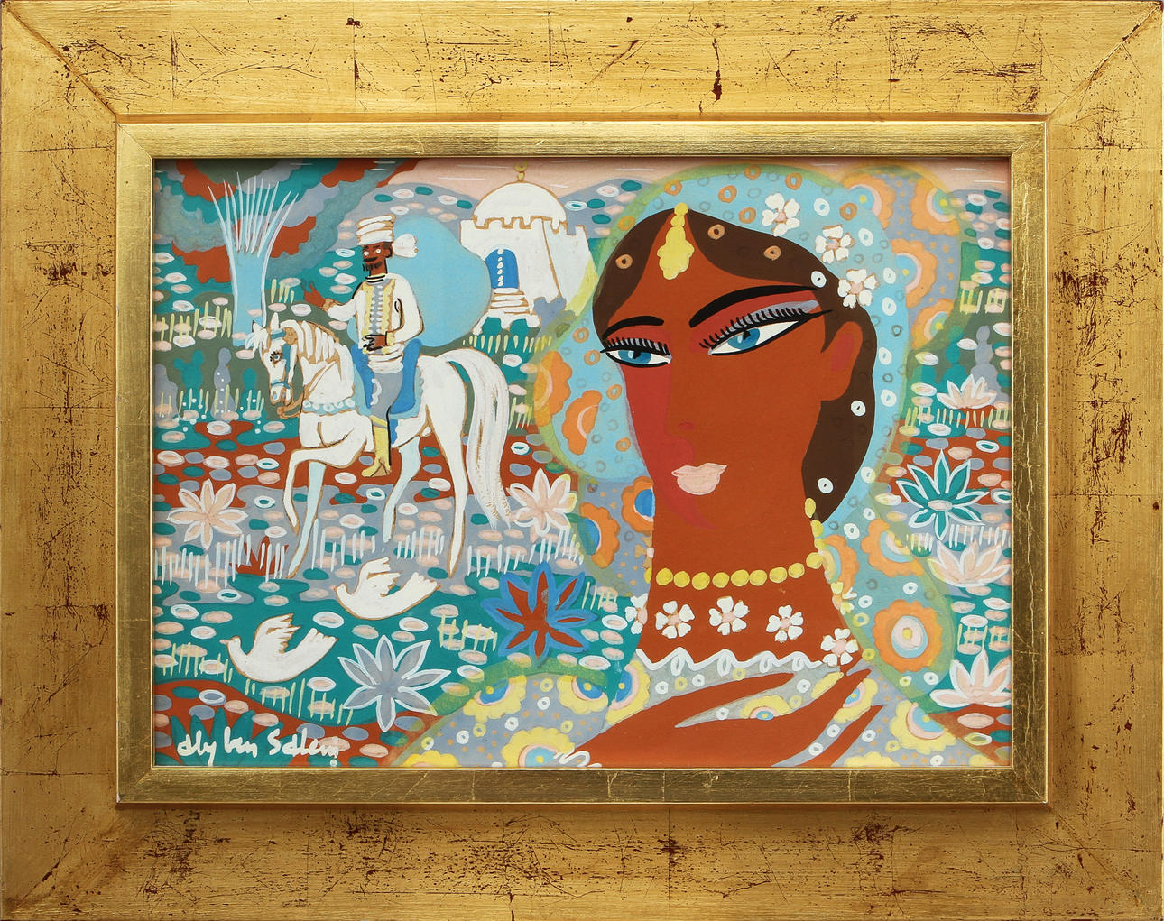 ALY BEN SALEM. Brudköpet, gouache, sign.