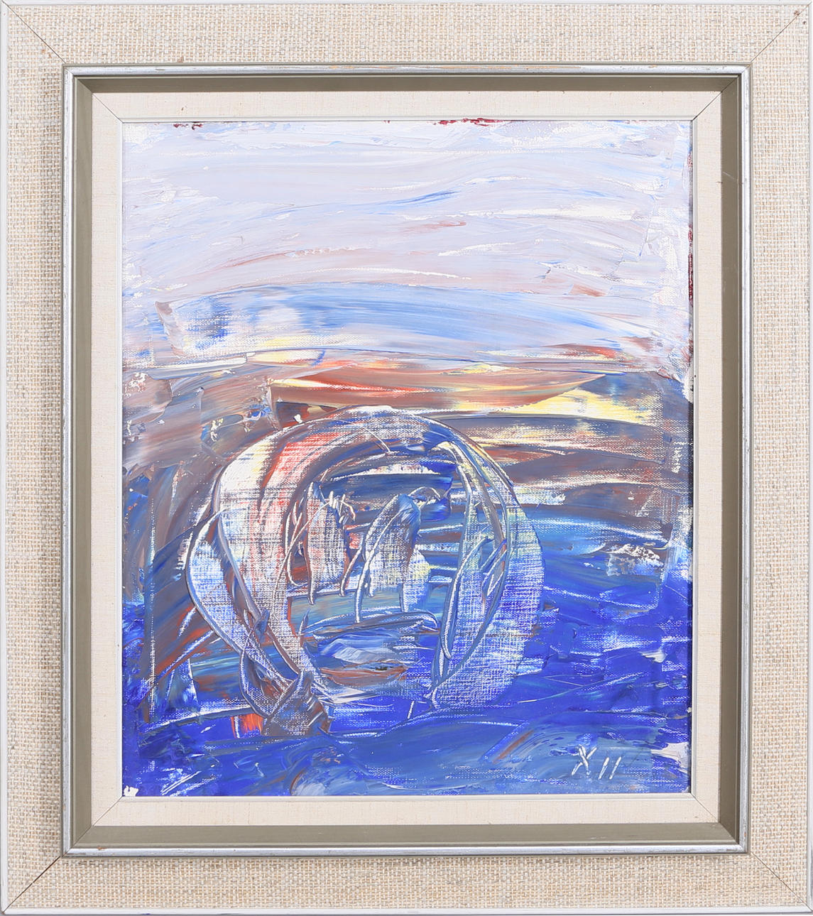 MALTE NYBERG. Komposition, olja på duk, signerad XII.