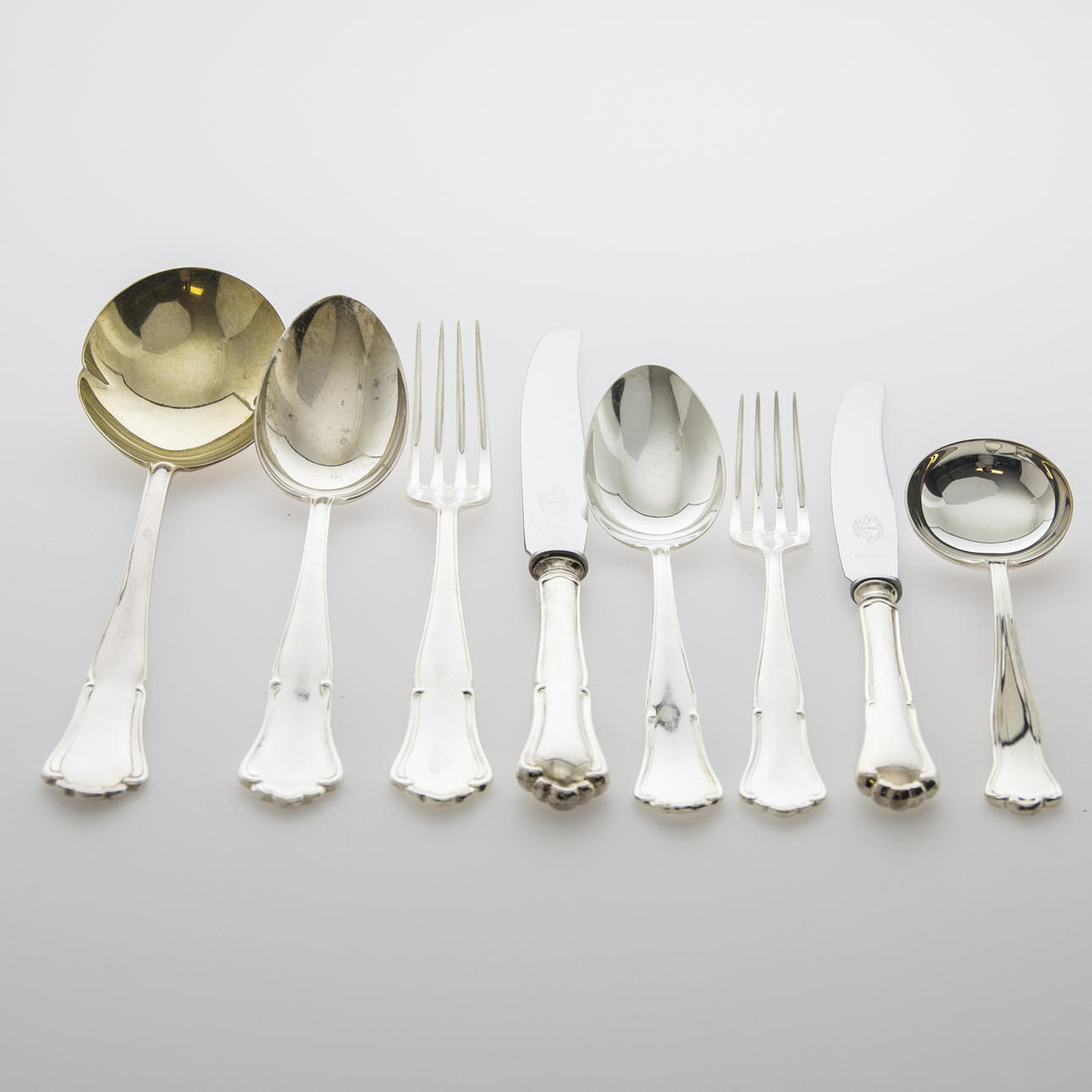 BESTICKUPPSÄTTNING, 85 delar, "Saga", nysilver.